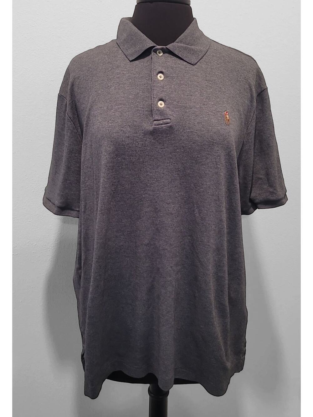 Ralph Lauren Gray Heather Polo Classic Preppy Heritage XL